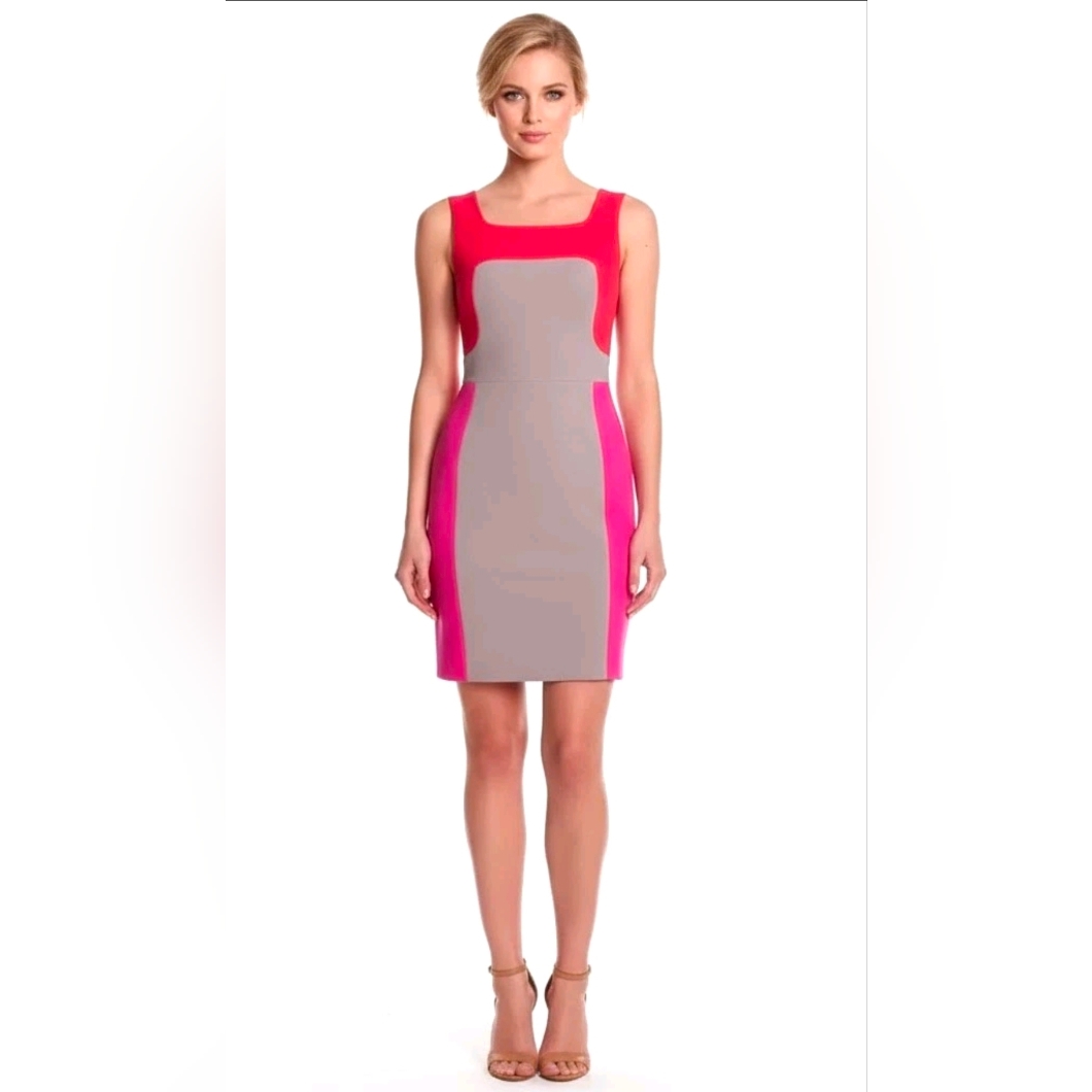 Nwt Yoana Baraschi Murano Colorblock Stretch Ponte Sheath Dress 6 / 8 $335